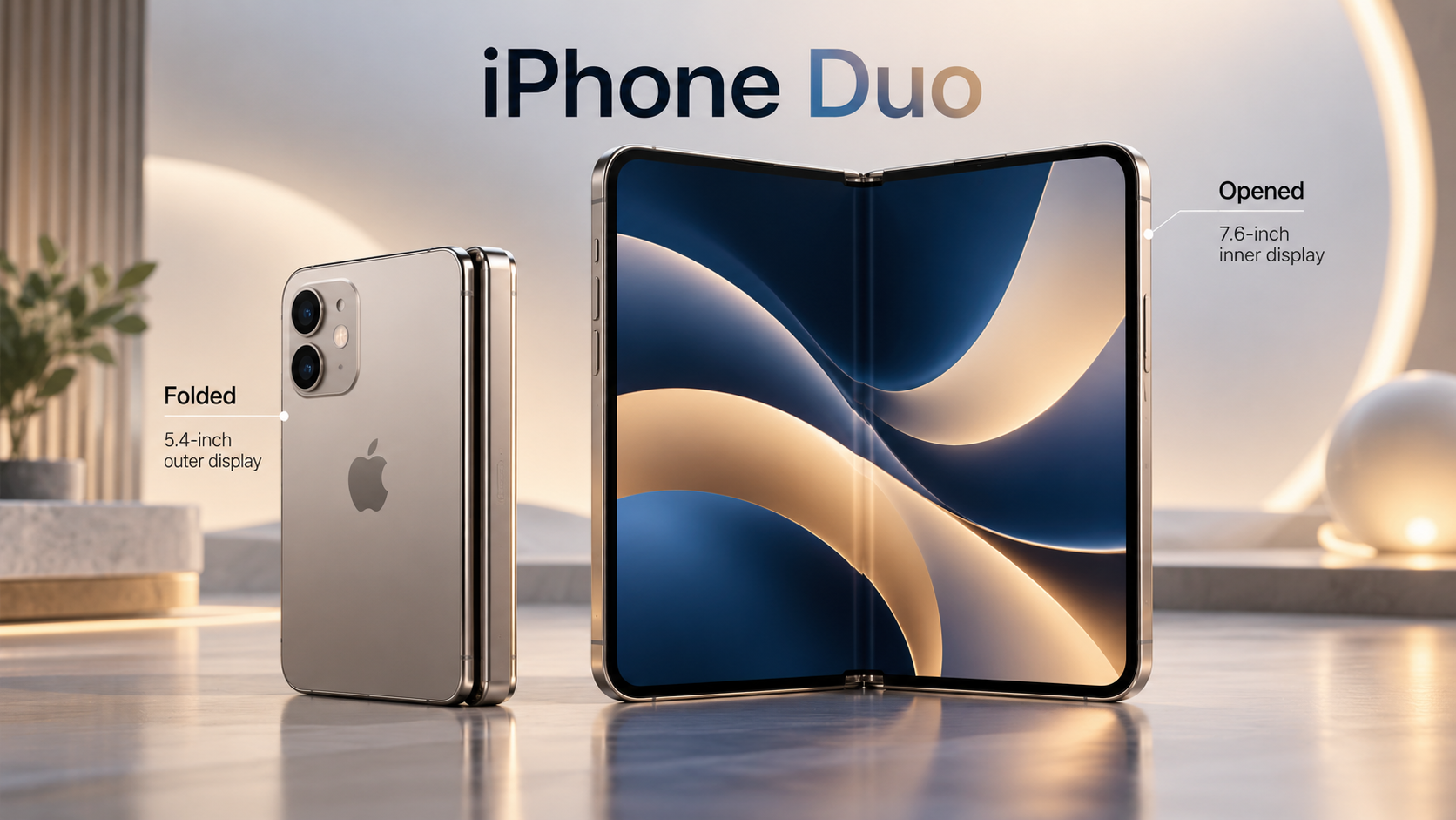 iPhone Duo foldable design compared with iPhone 18 Pro Max