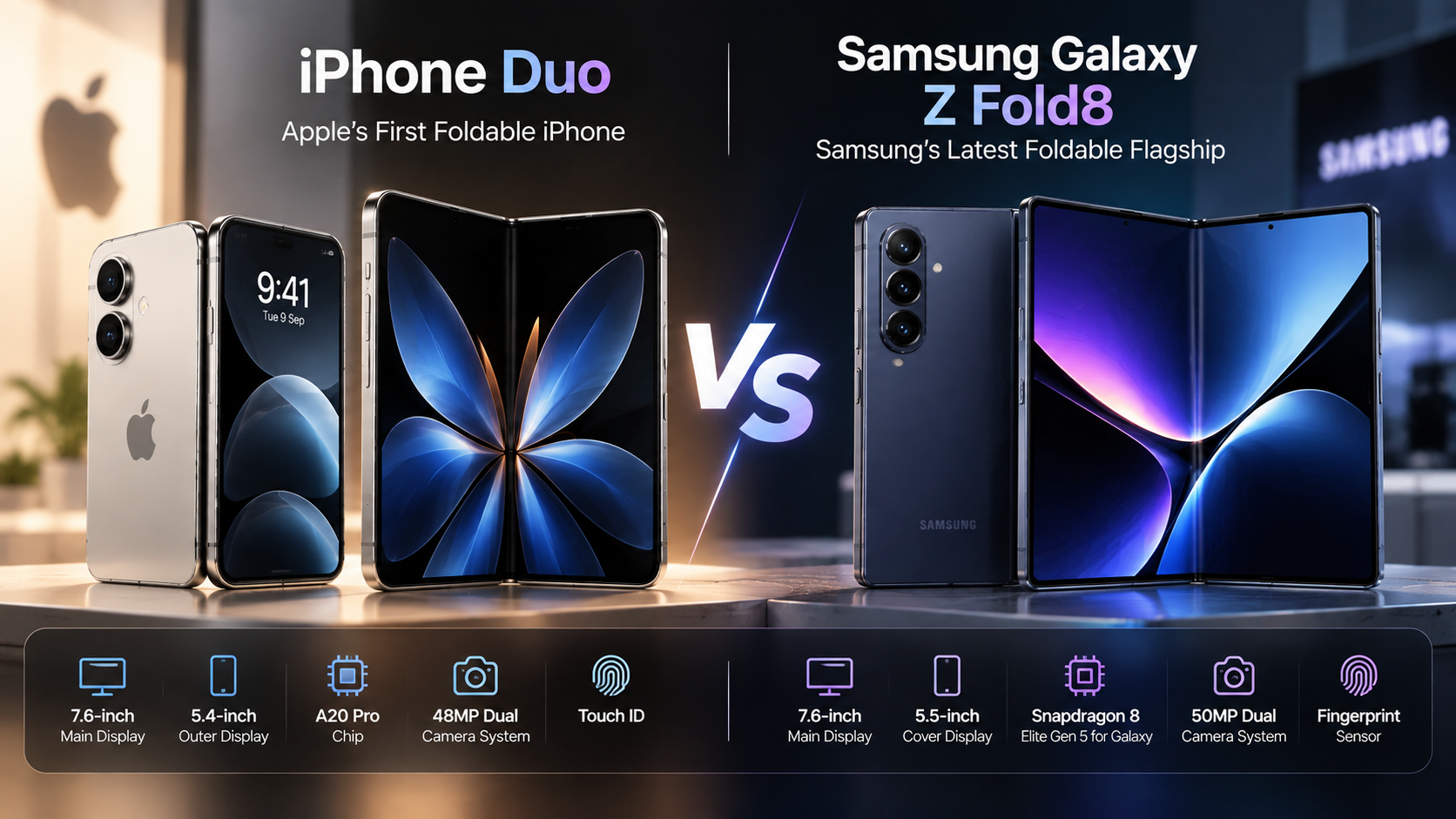 iPhone Duo vs Samsung Galaxy Z Fold8 comparison in Singapore