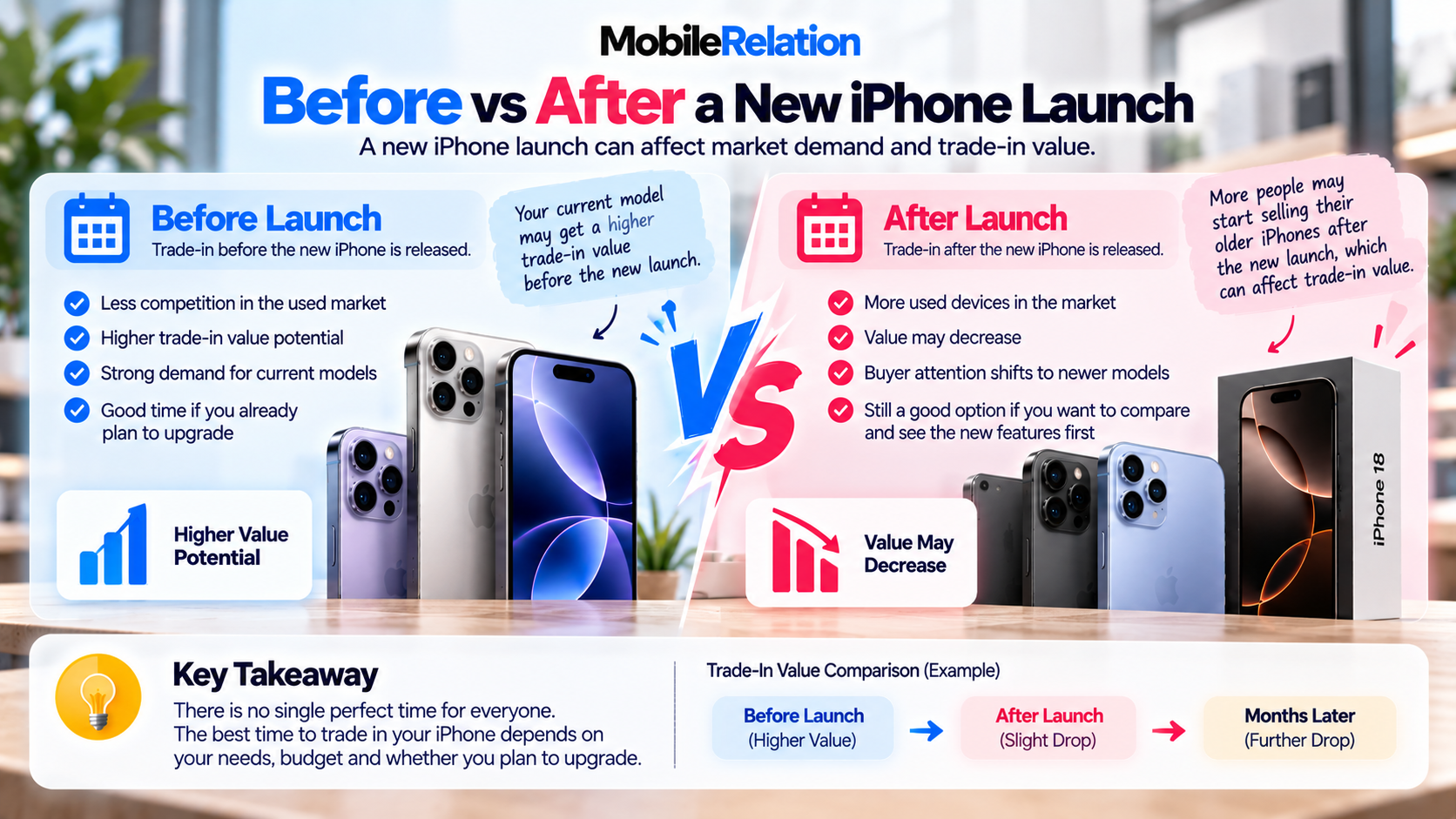 Trade in iPhone before or after new iPhone launch comparison