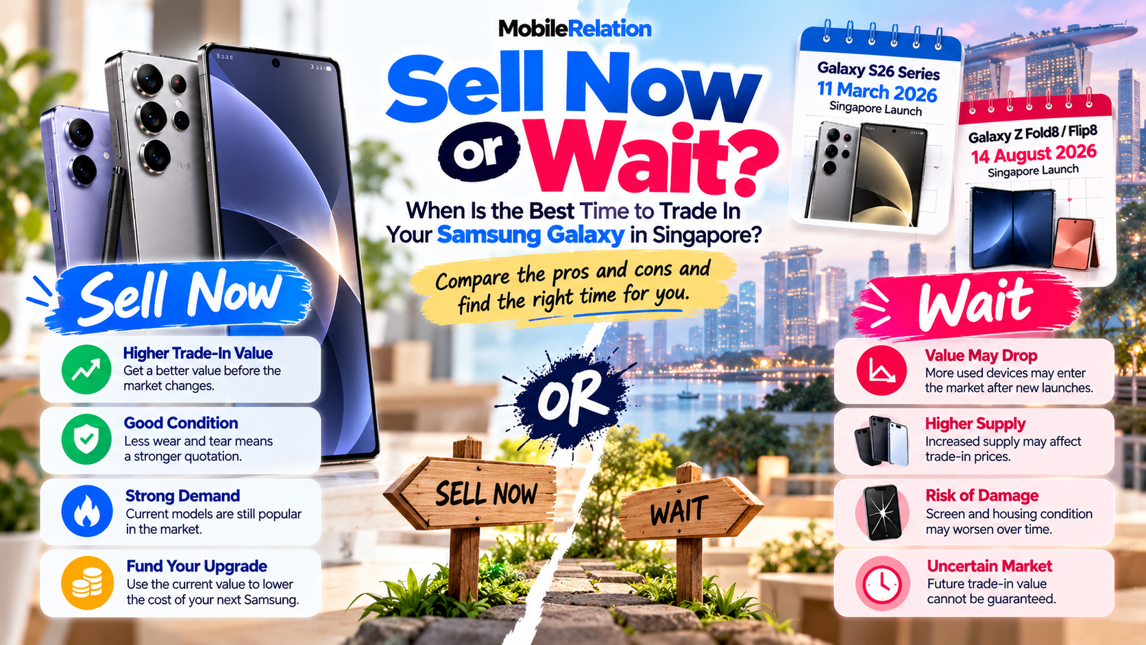 Best time to trade in your Samsung Galaxy in Singapore: sell now or wait, with Galaxy S26 and Z Fold8 / Flip8 launch dates