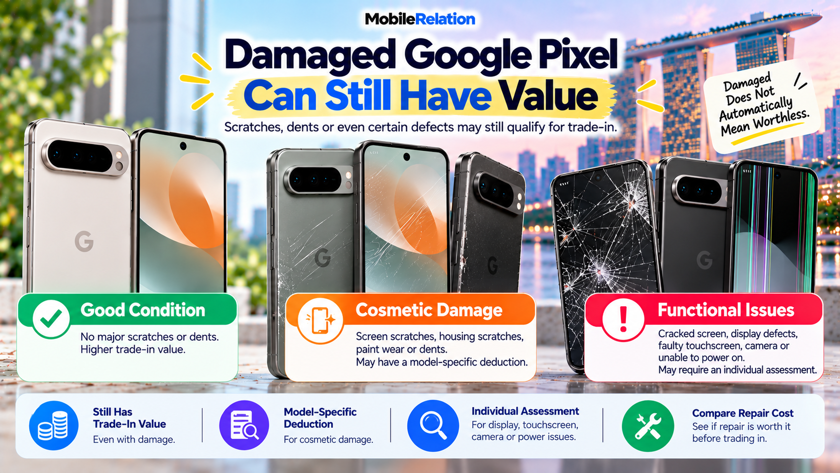 Damaged Google Pixel trade-in Singapore