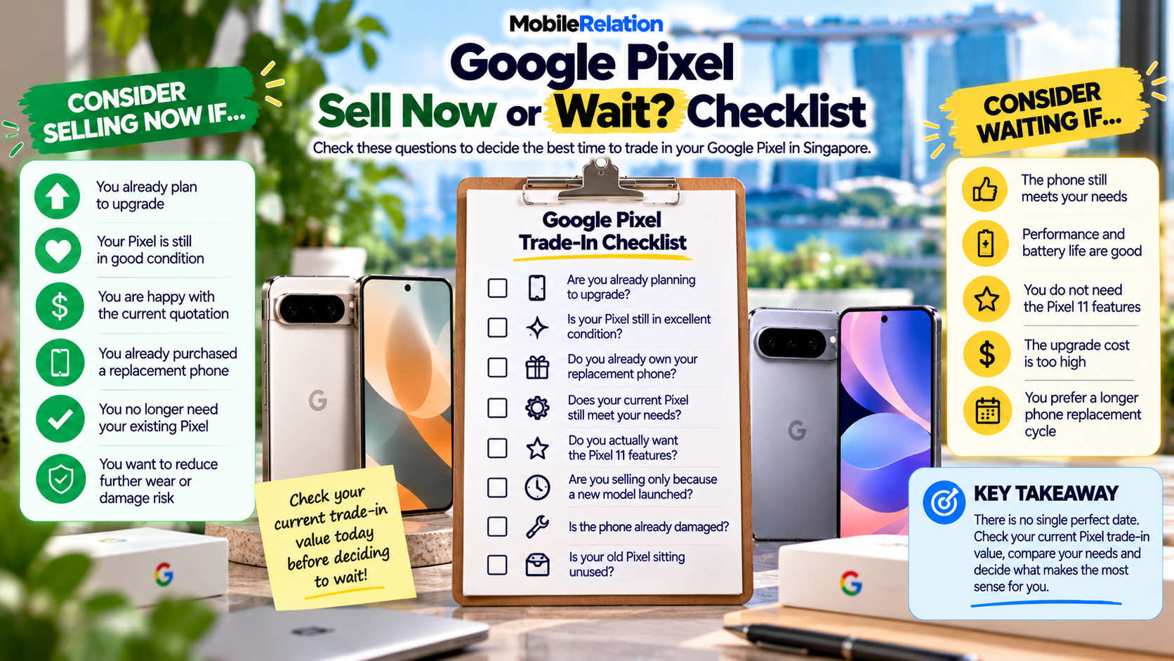 Google Pixel sell now or wait trade-in decision checklist in Singapore