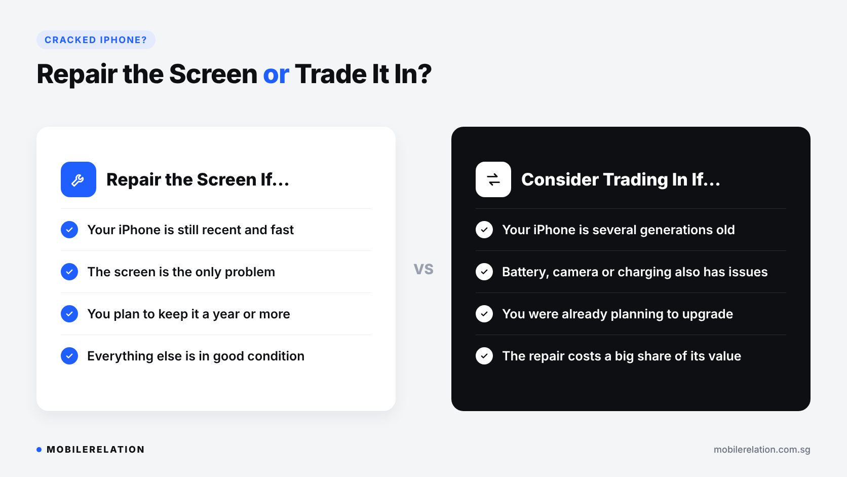 Should you repair your cracked iPhone screen or trade in your iPhone in Singapore