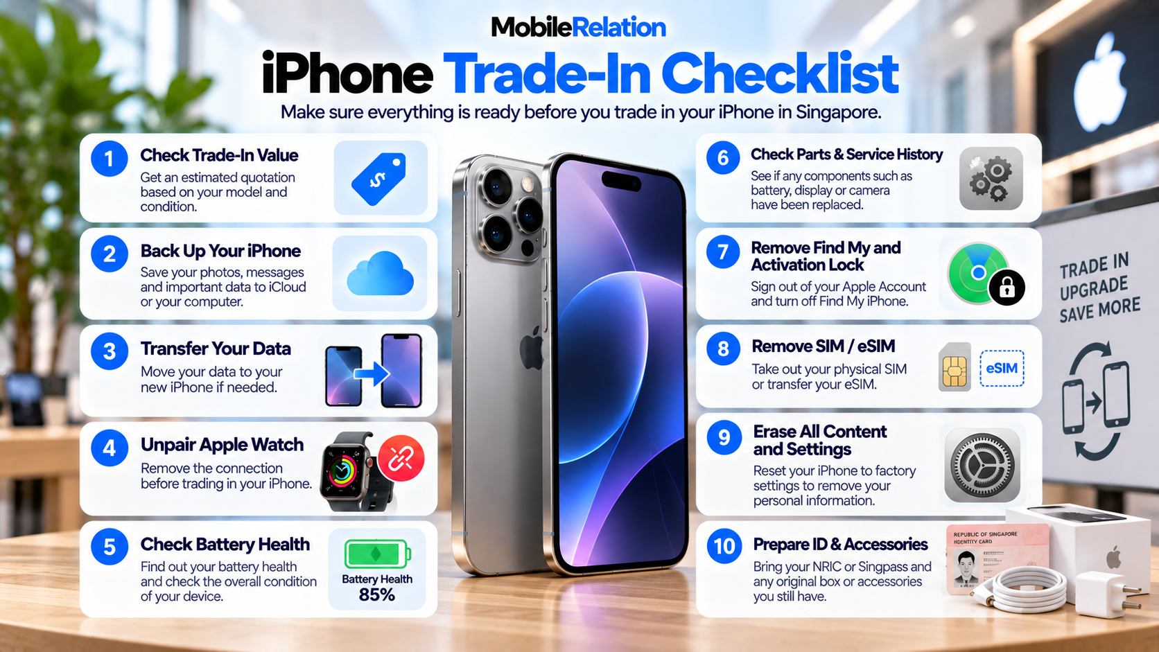 iPhone trade-in checklist before selling phone in Singapore