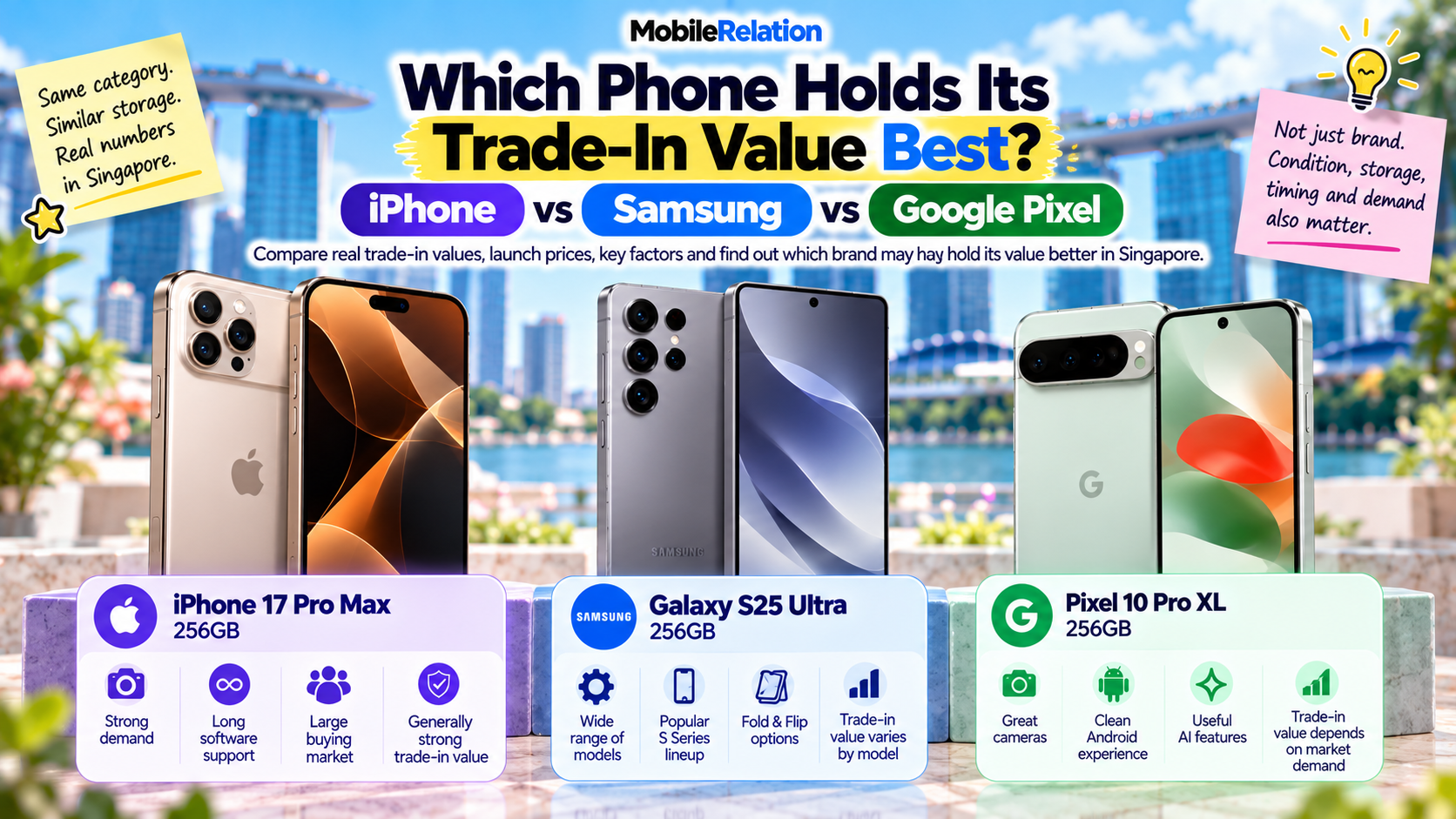 Best phone trade-in value in Singapore: iPhone vs Samsung vs Google Pixel comparison